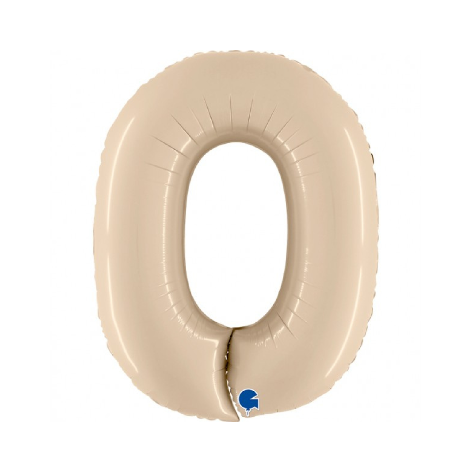 folieballon nummer nul in de kleur ecru