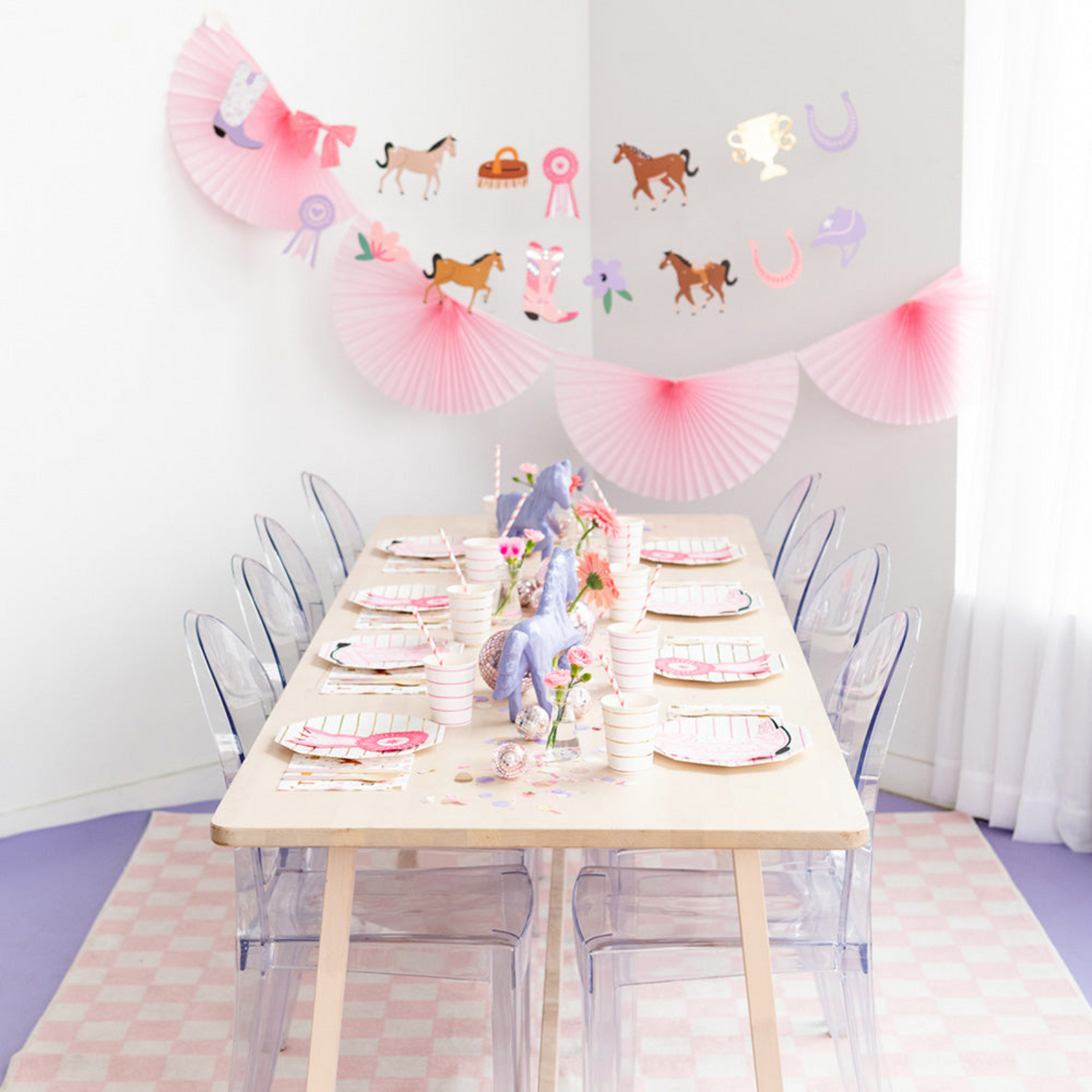 Daydream sociaty feesttafel met als thema paardenfeestje 