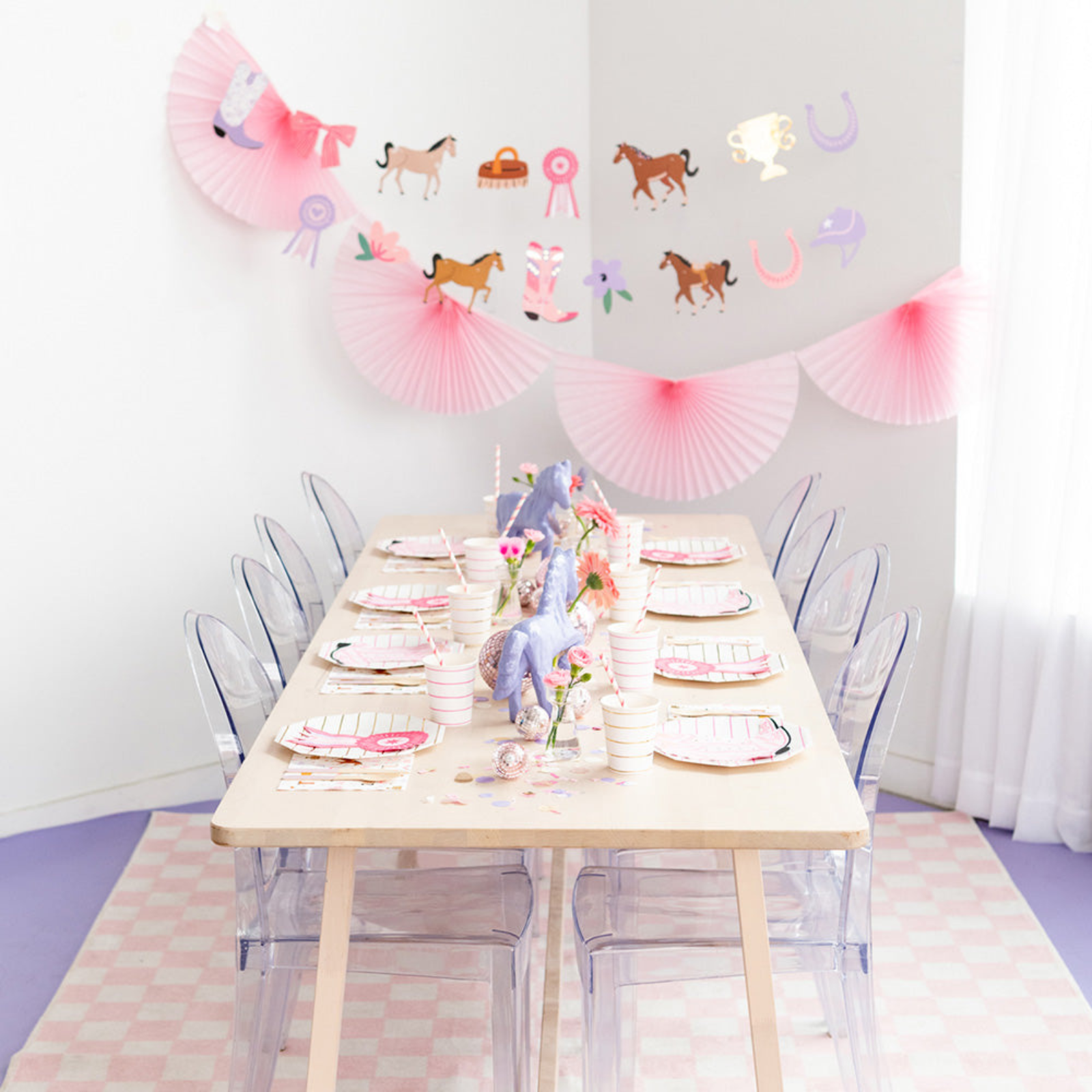 Daydream sociaty feesttafel met als thema paardenfeestje 