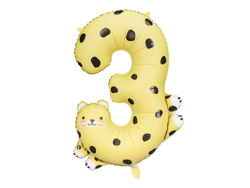 Cijferballon 3 cheetah