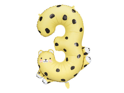 Cijferballon 3 cheetah