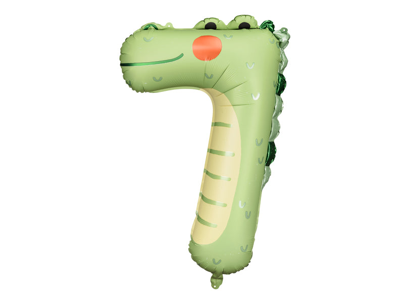 Cijferballon 7 krokodil
