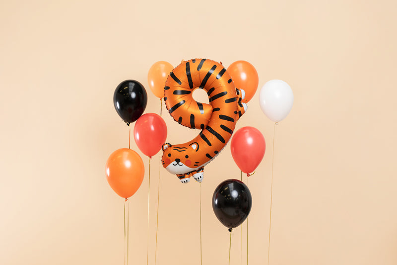 folieballon cijfer 9 tijger 