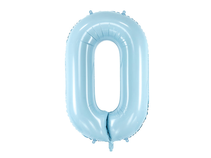 Cijferballon XL lichtblauw (34 inch / 86 cm) 0 - 9