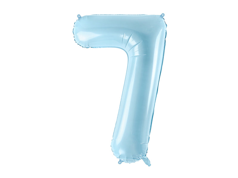 Cijferballon XL lichtblauw (34 inch / 86 cm) 0 - 9