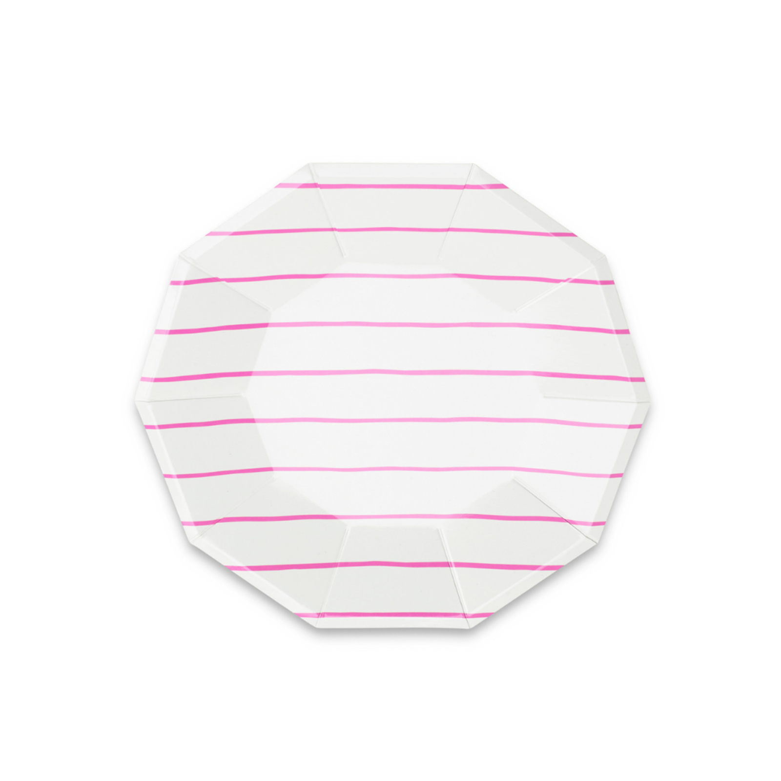 Wit roze gestreepte bordjes voor een feest