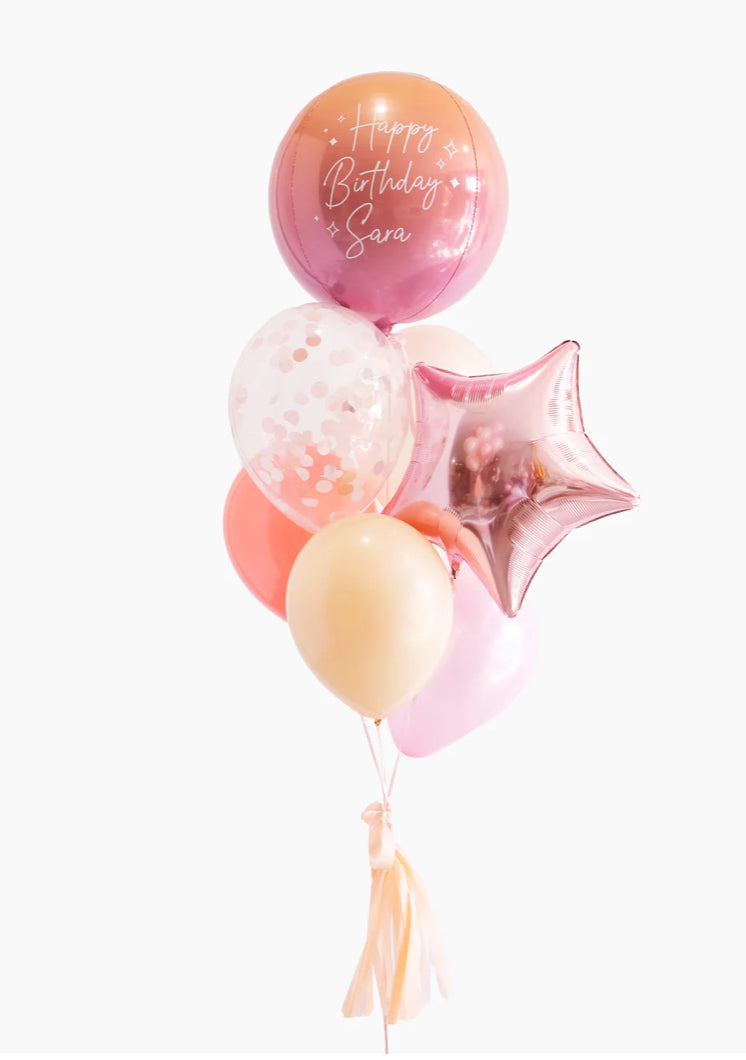 Pink coral ballonboeket