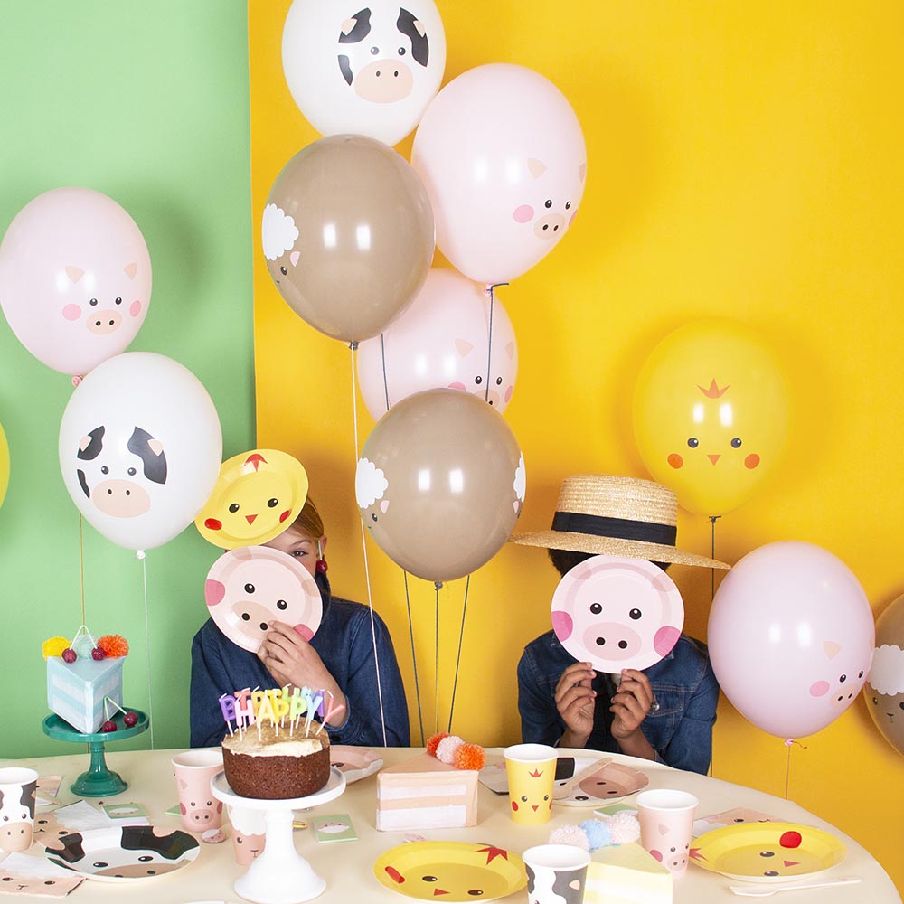 Mini farm ballonnen - 5 stuks