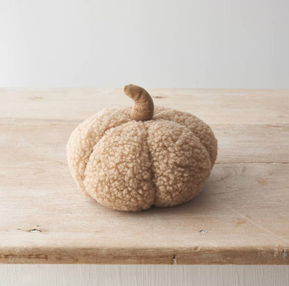 beige pompoen teddy stof 15 cm 
