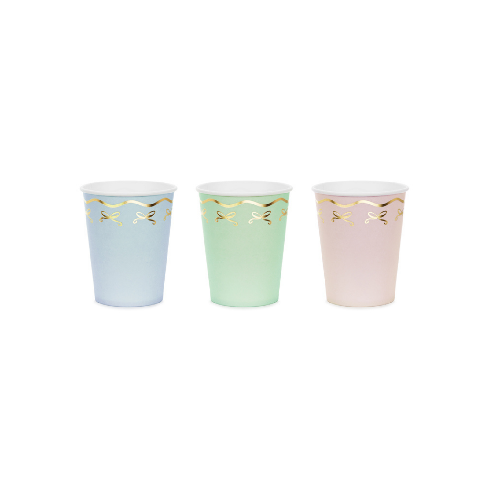 Pastel bekertjes gouden strikjes