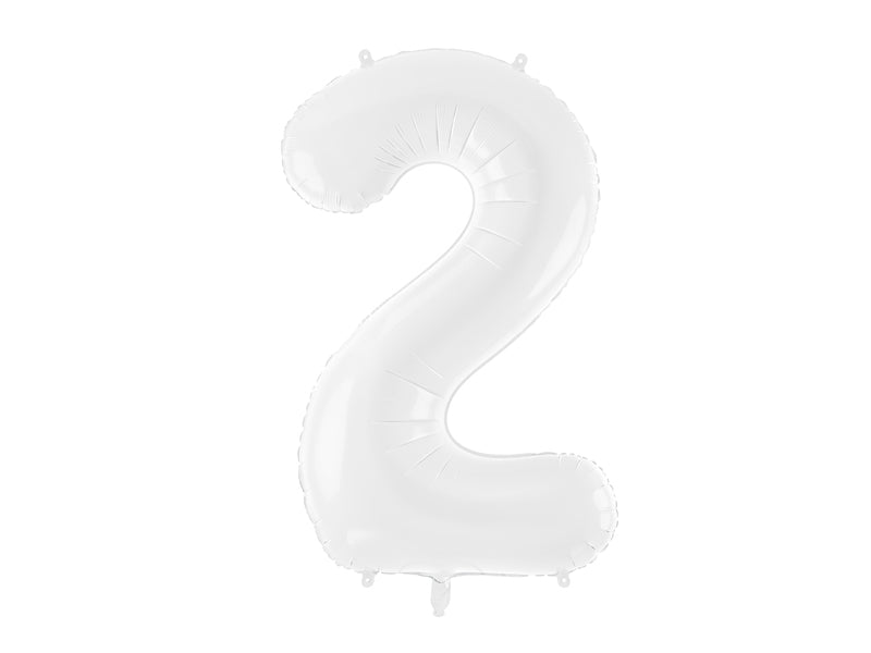 cijferballon wit nummer 2