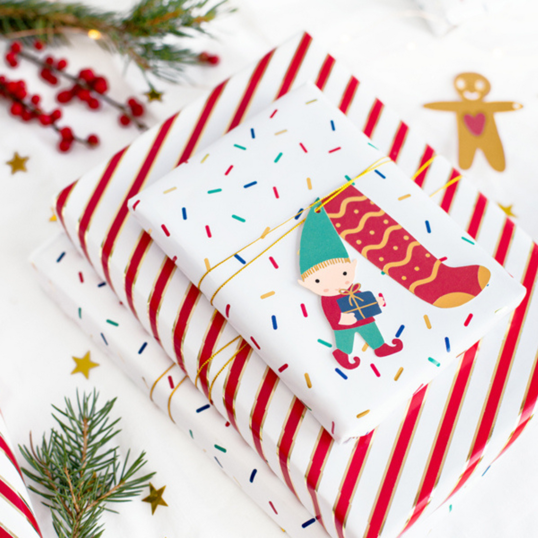 Kerst cadeaulabels santa