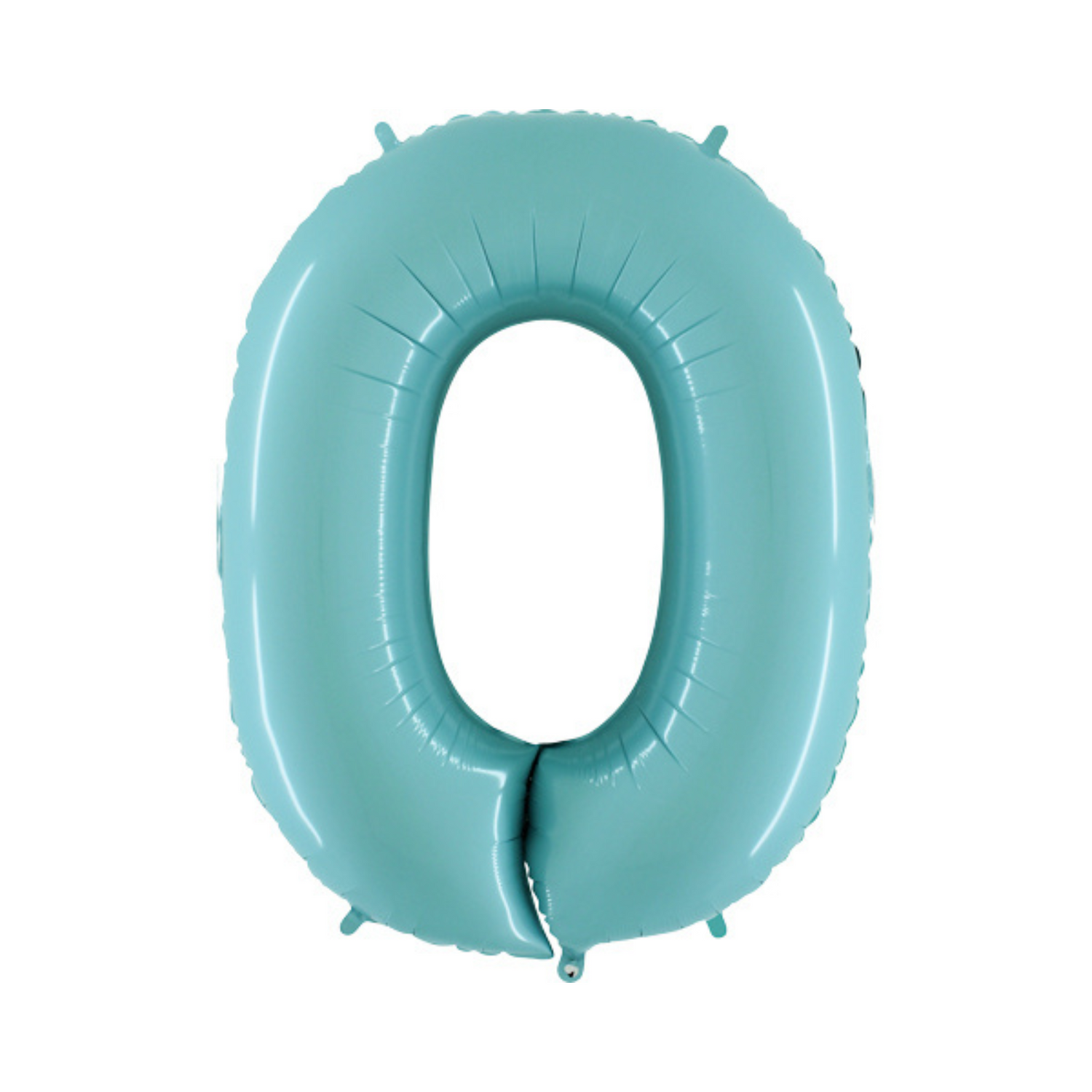folieballon cijfer lichtblauw nummer 0