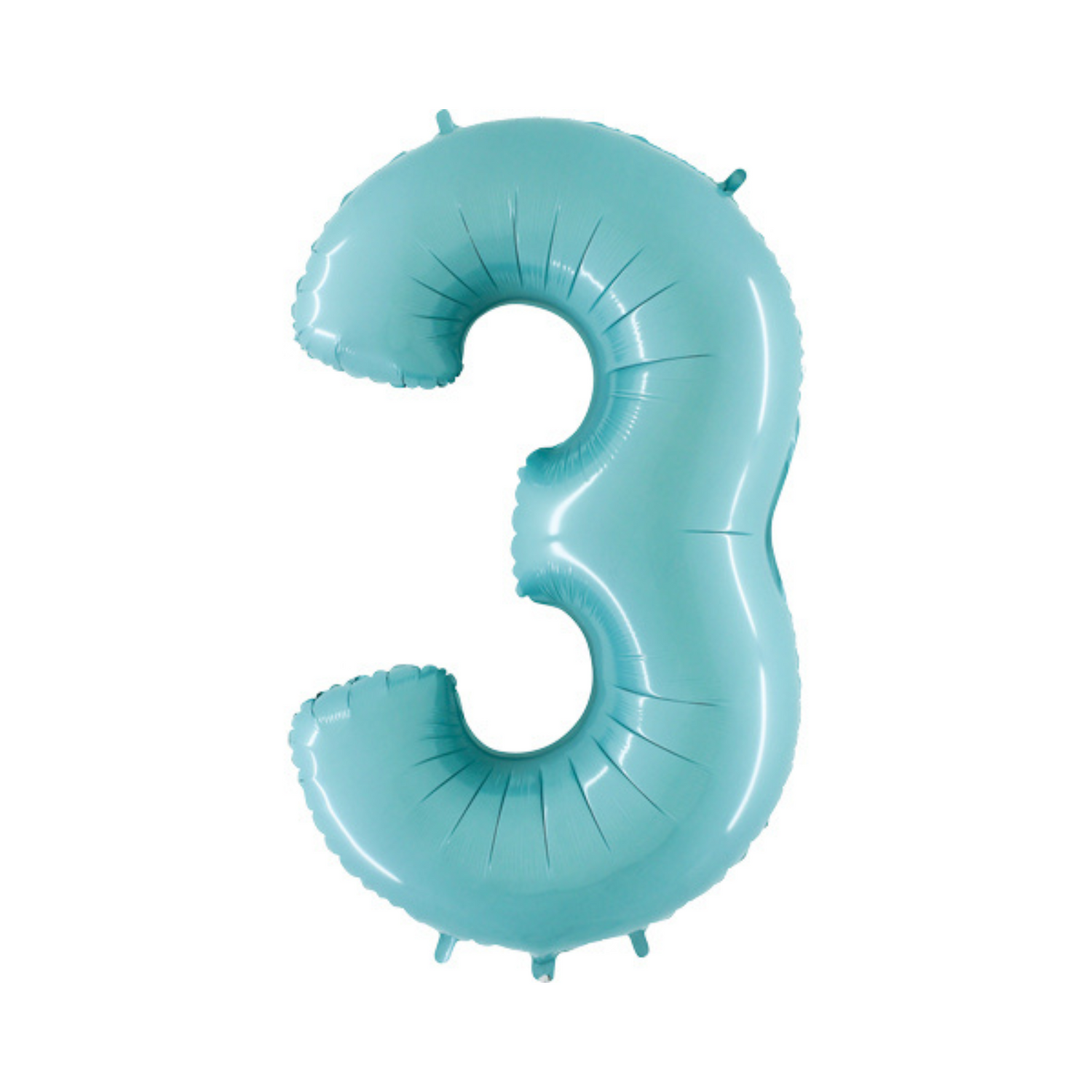 folieballon cijfer lichtblauw nummer 3