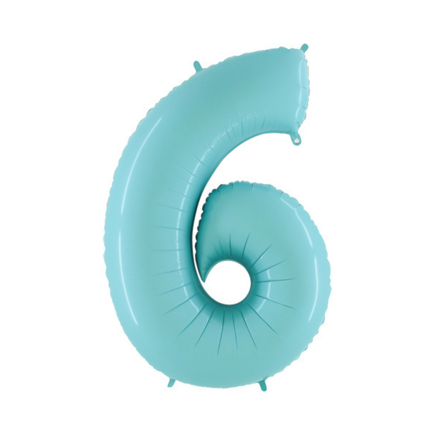 folieballon cijfer lichtblauw nummer 6