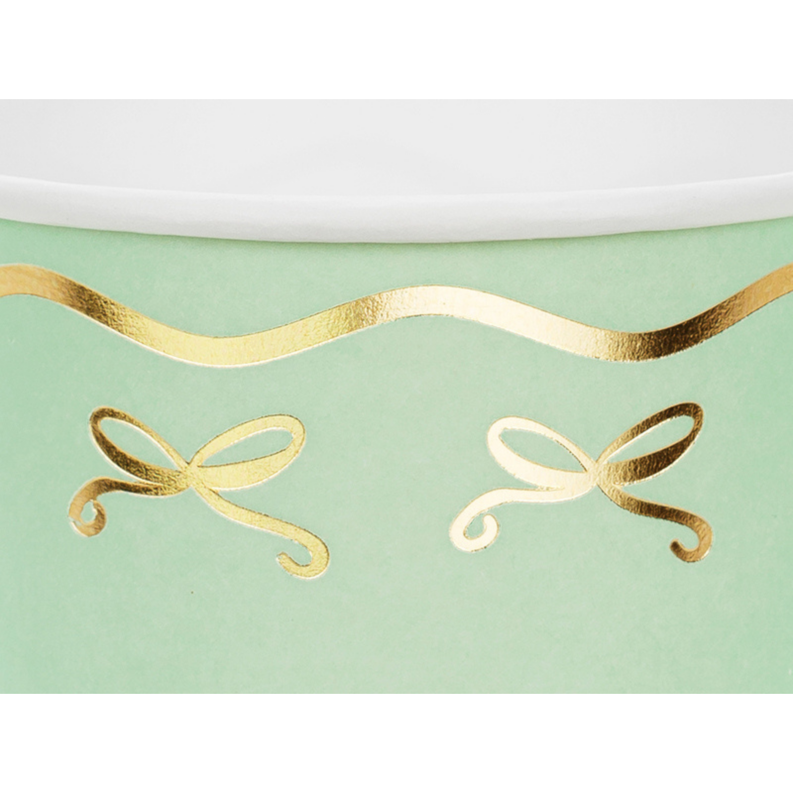 Pastel bekertjes gouden strikjes