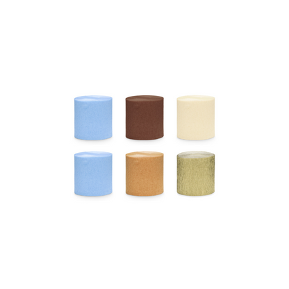 Crepe streamers blauw - bruin - goud