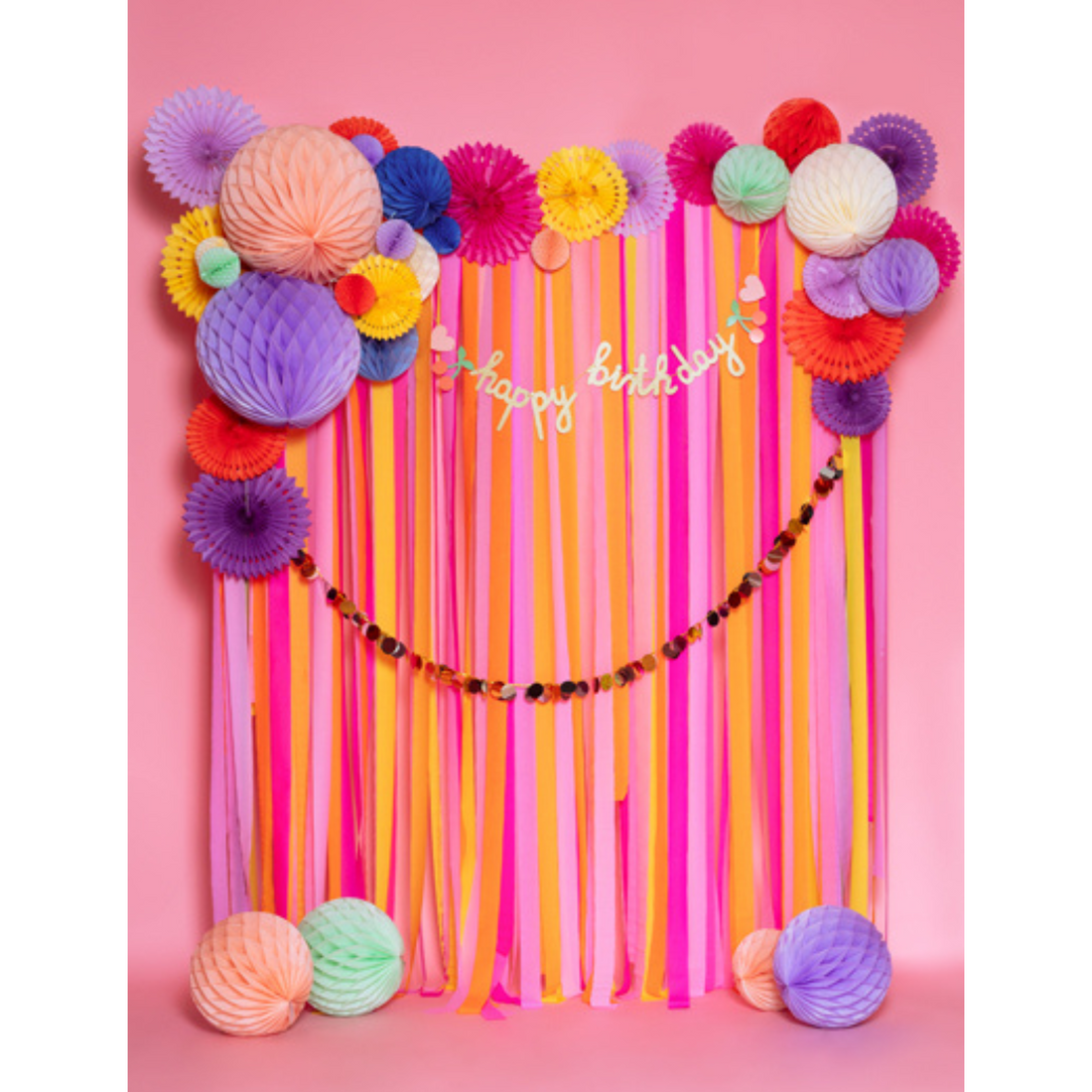 Crepe streamers pastel rainbow mix