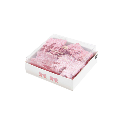 Tafelconfetti strikjes roze glitter