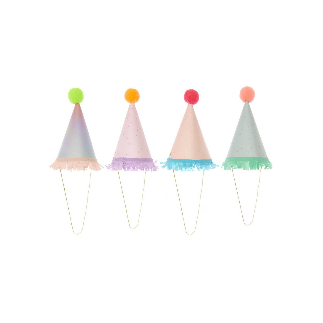 Feesthoedjes pastel 8 stuks