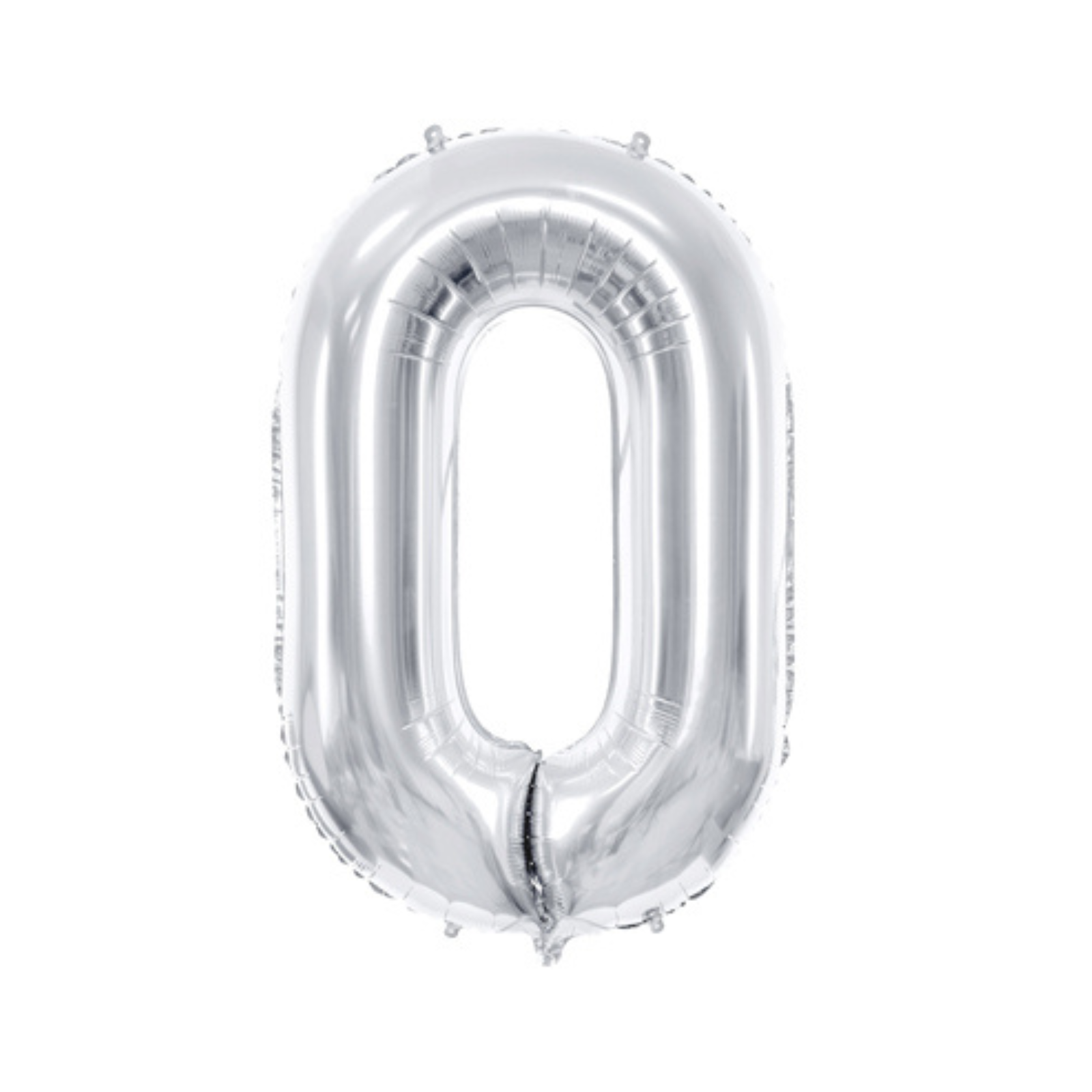 Cijferballon XL (34 inch / 86 cm) zilver 0 - 9