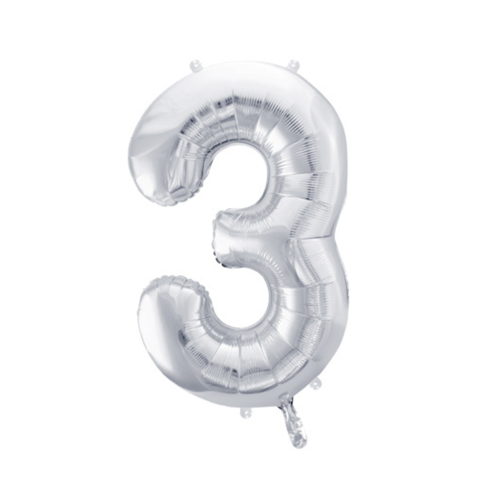Cijferballon XL (34 inch / 86 cm) zilver 0 - 9