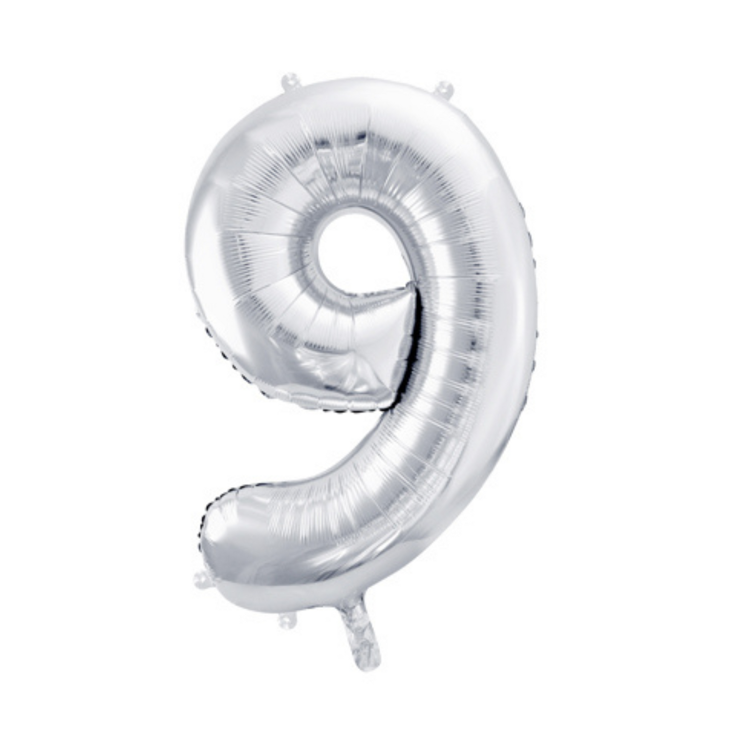 Cijferballon XL (34 inch / 86 cm) zilver 0 - 9