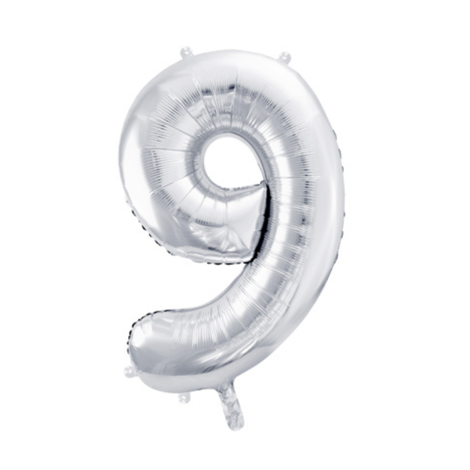 Cijferballon XL (34 inch / 86 cm) zilver 0 - 9