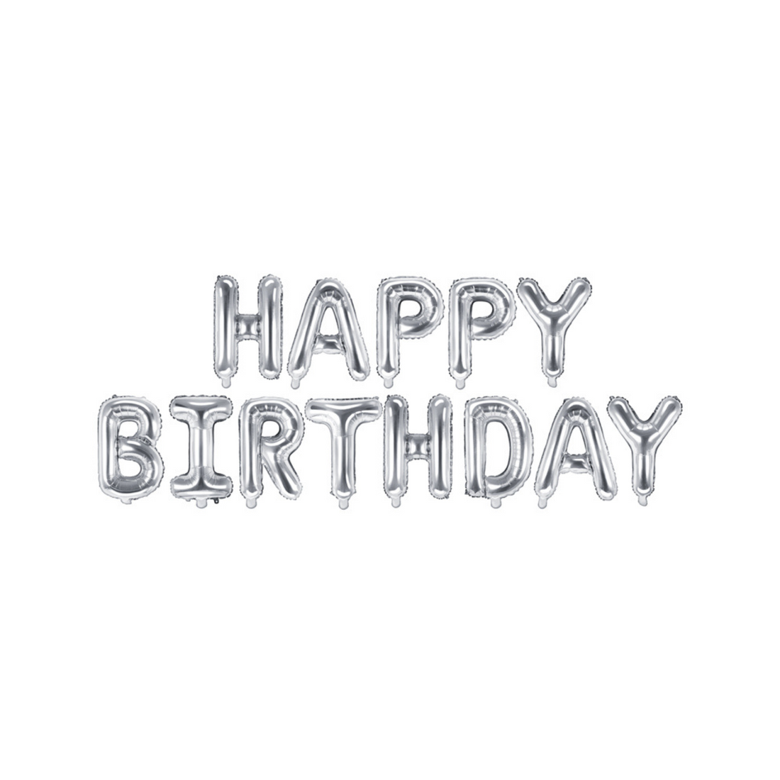 Folieballon Happy Birthday zilver