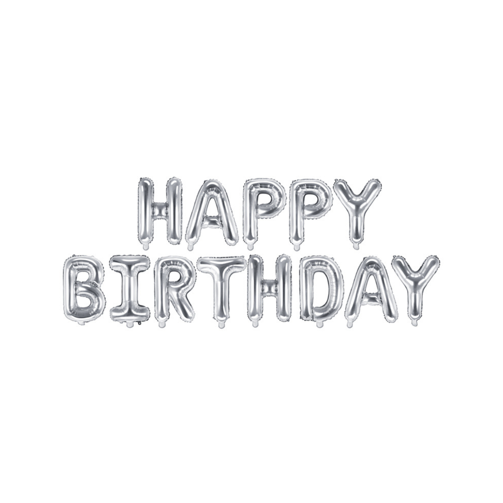 Folieballon Happy Birthday zilver