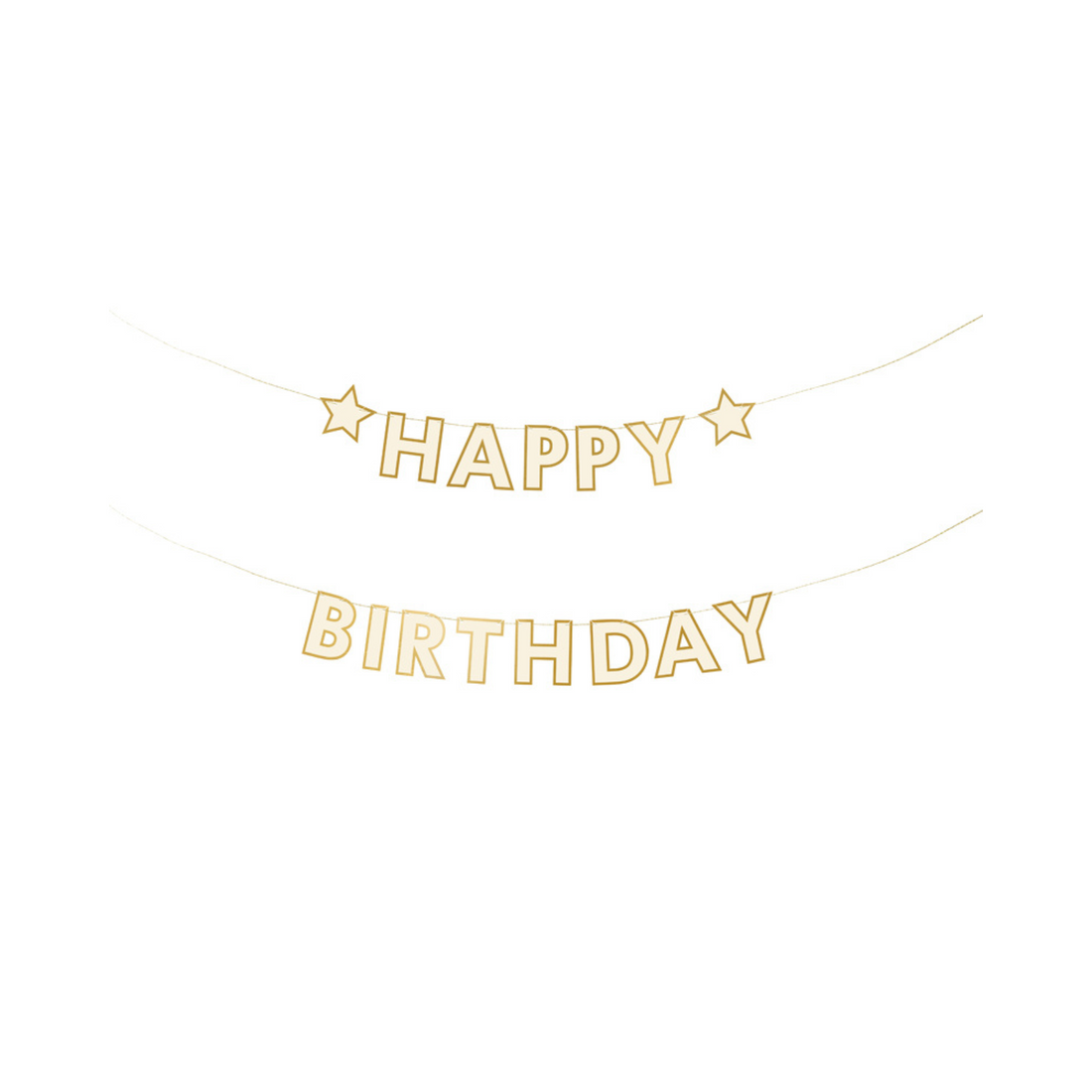 Happy Birthday slinger gold cream 2,2 meter