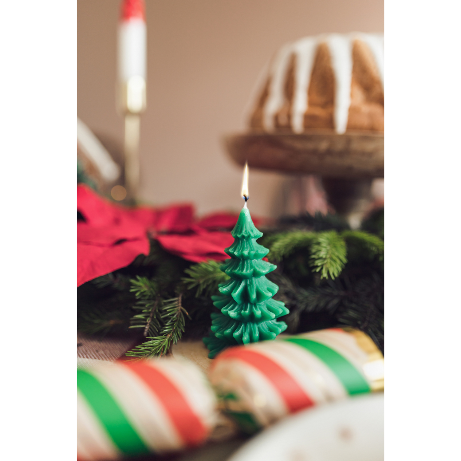 tafelkaars voor kerst dennenboom donkegroen