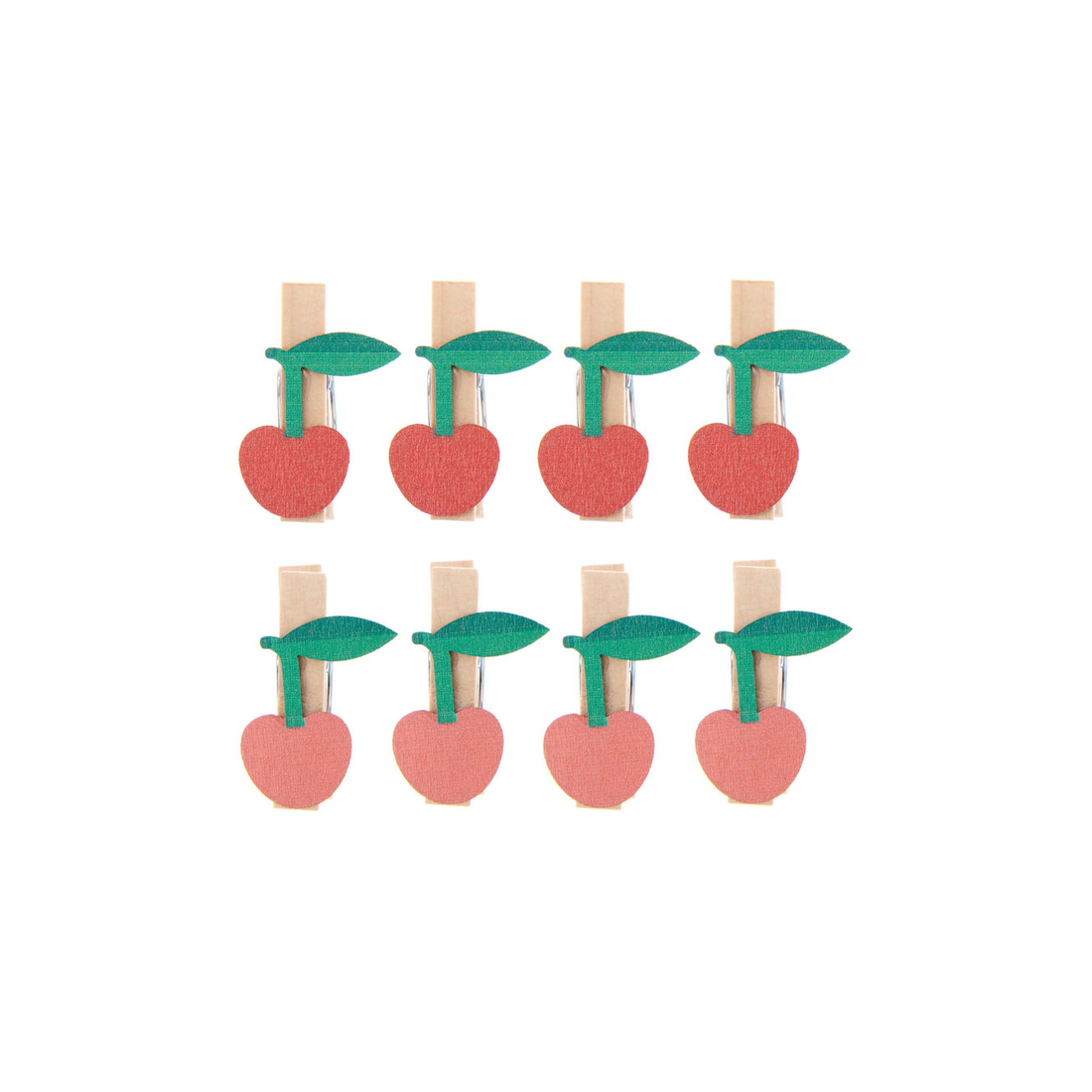 Deco knijpertjes kersen 8 stuks