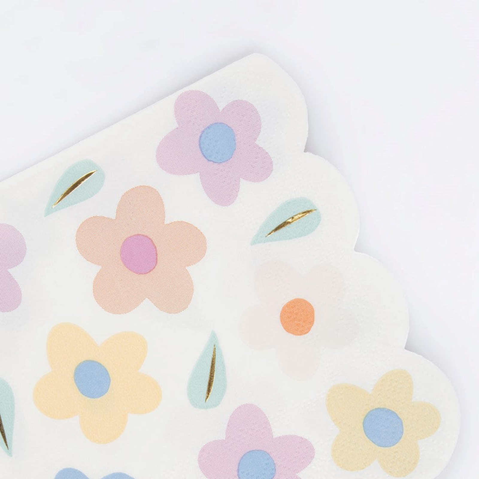 servetten met daisy bloemen in pasteltinten 