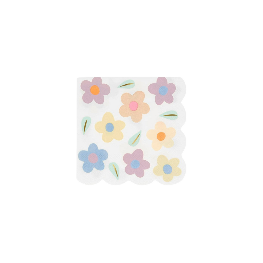 servetten met daisy bloemen in pasteltinten 