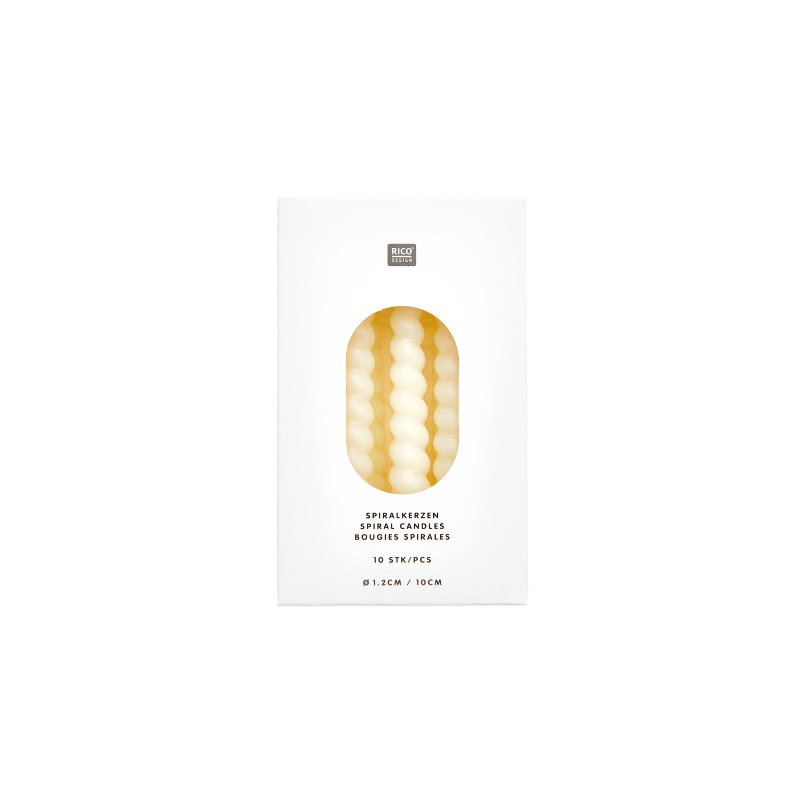 Spiraal potloodkaarsjes off white 10 stuks