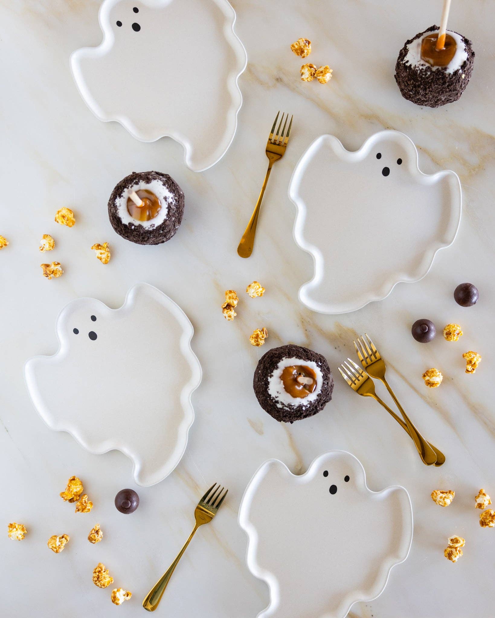 halloweentafel decoratie met spookjes borden my minds eye
