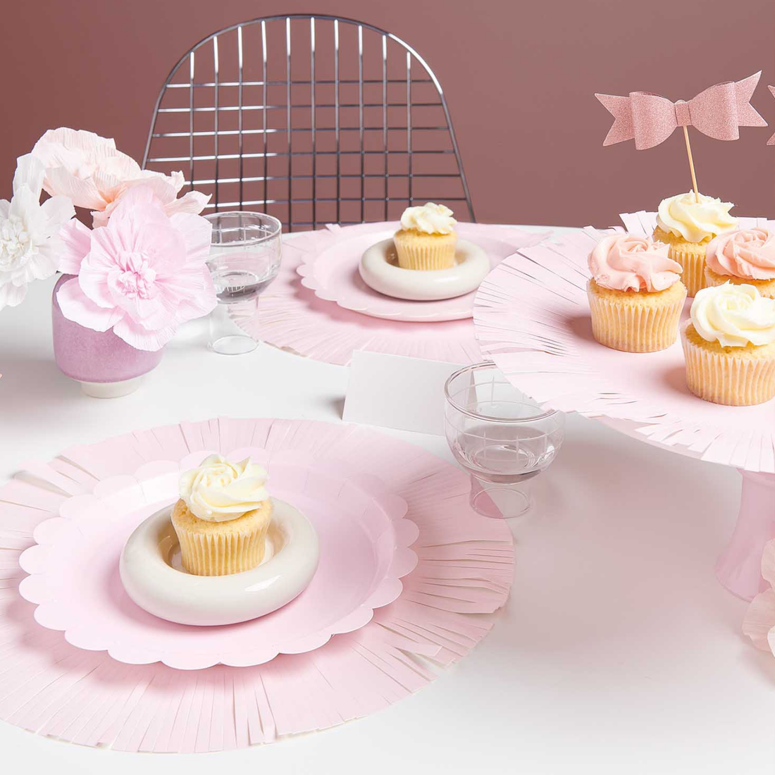 Cake en  tafelonderlegger pastelroze