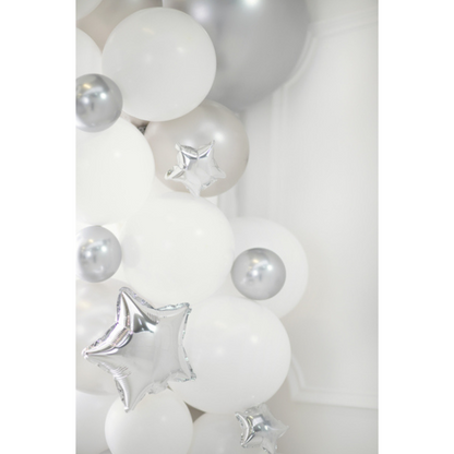 decoratieve set ballonnen met zilveren sterren 
