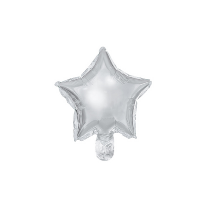 folieballon in de vorm van een ster zilverkleurig 25 cm 