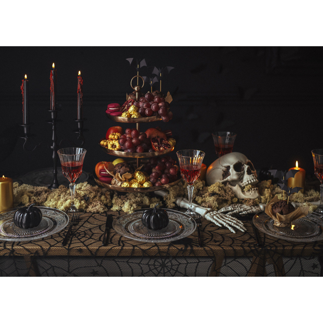 halloween decoratie spinnenweb tafelkleed