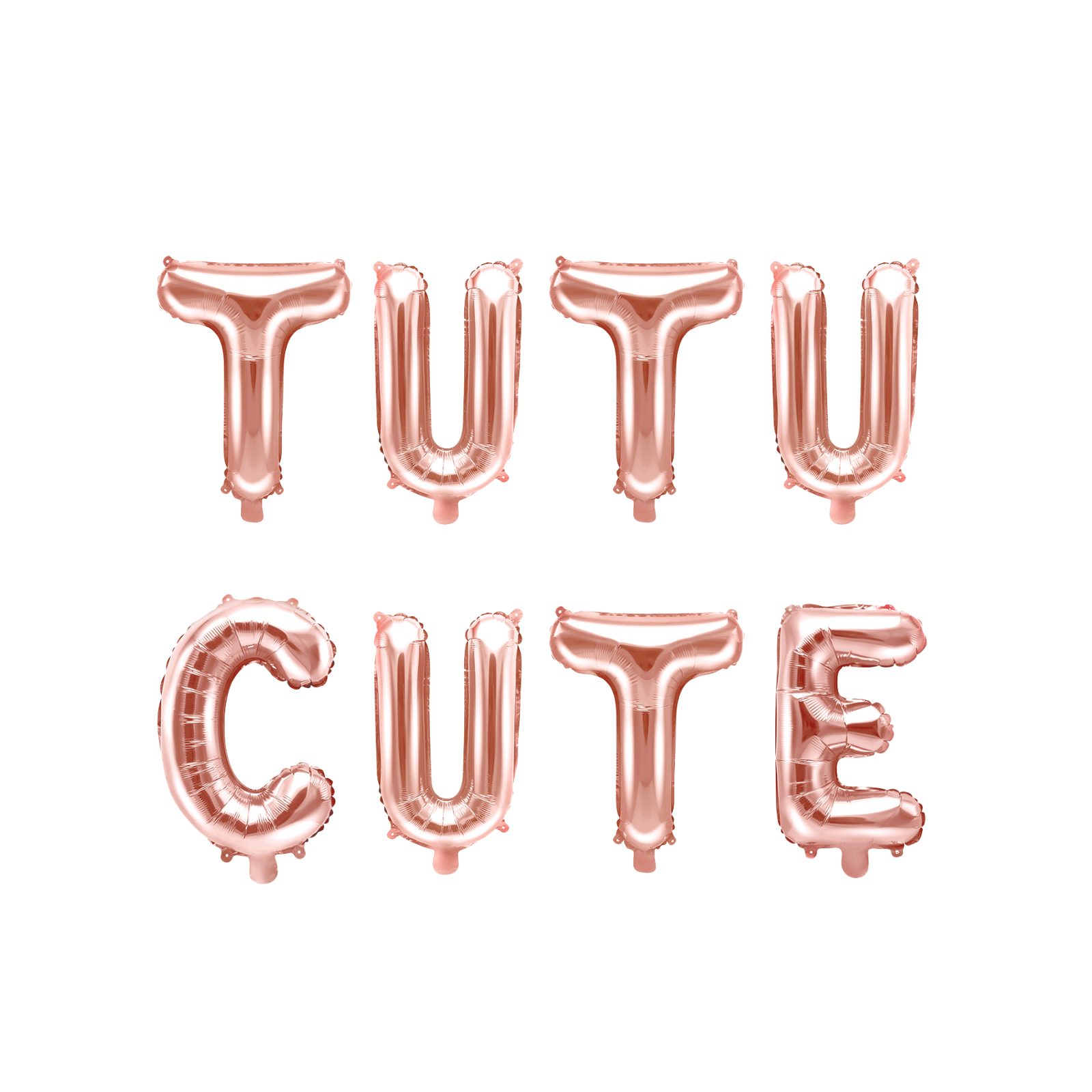 Tutu cute folieballon letters in de kleur rose gold