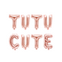 Tutu cute folieballon letters in de kleur rose gold