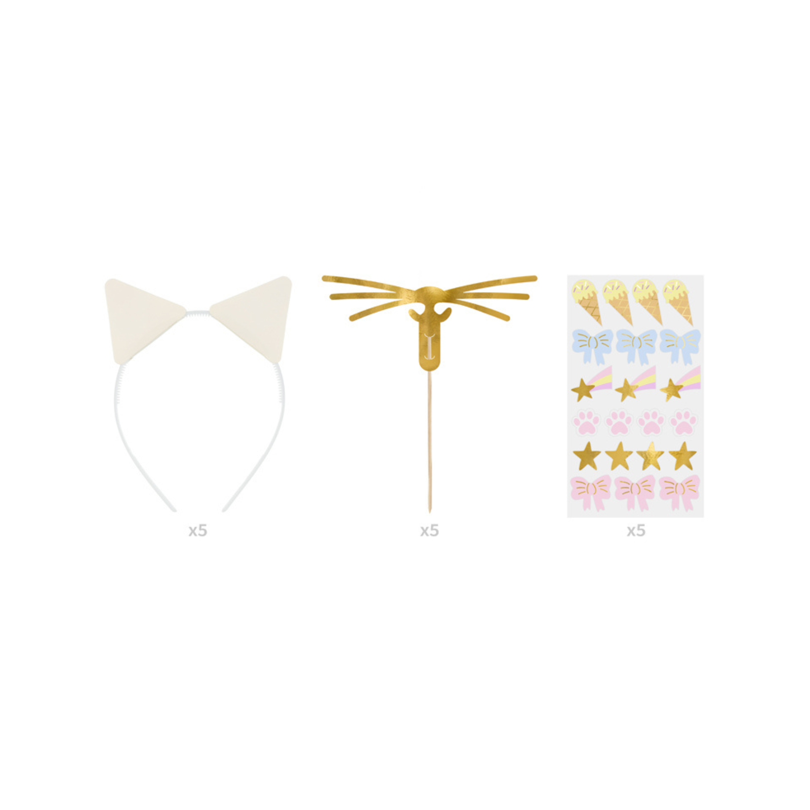 Kattenoortjes verkleedset 5 stuks