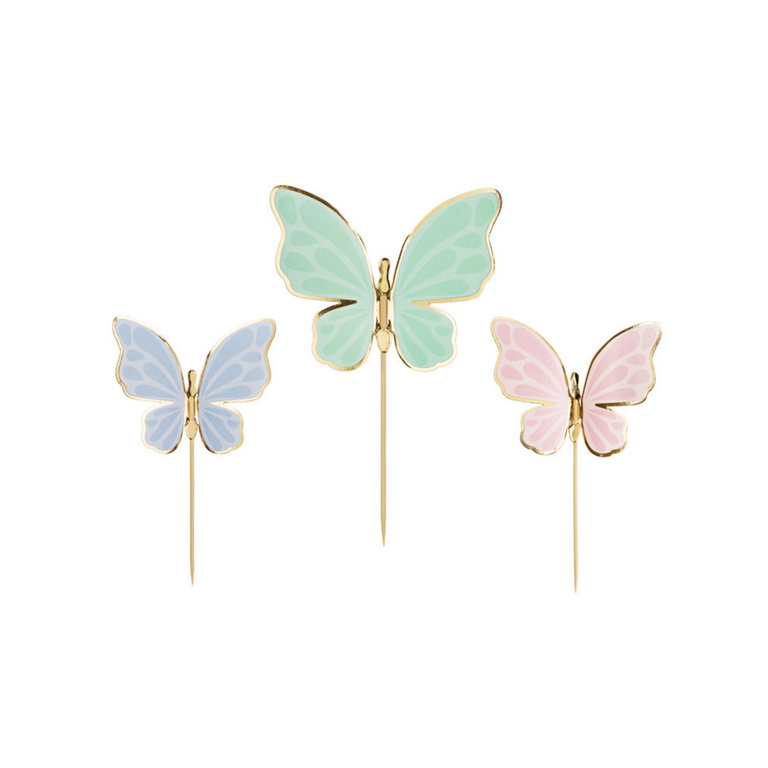 Taart- en cupcake toppers  vlinders 9 stuks